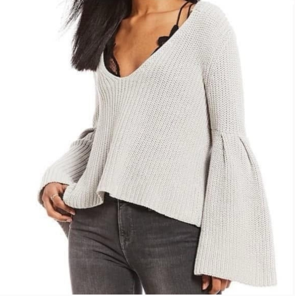 Free People Damsel Bell Sleeve Chunky Sweater
